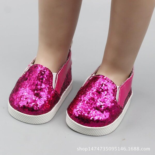 Rosa Schuhe für 18" America Girl Doll - Hochwertige, flache Mode
