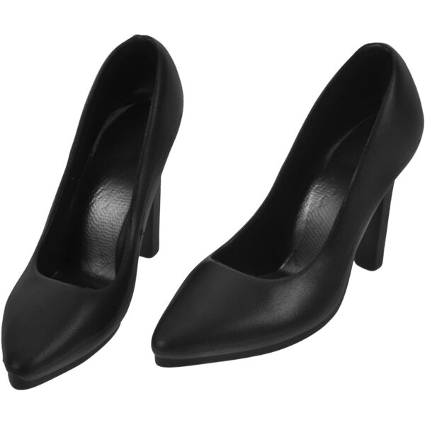 Scarpe tacchi alti miniatura Gatuida per bambole 1/6, sandali neri con plateau
