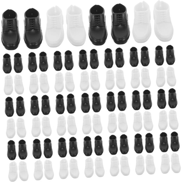 Beaupretty Miniaturschuhe 40 Stück für männliche Puppen aus farbigem Kunststoff