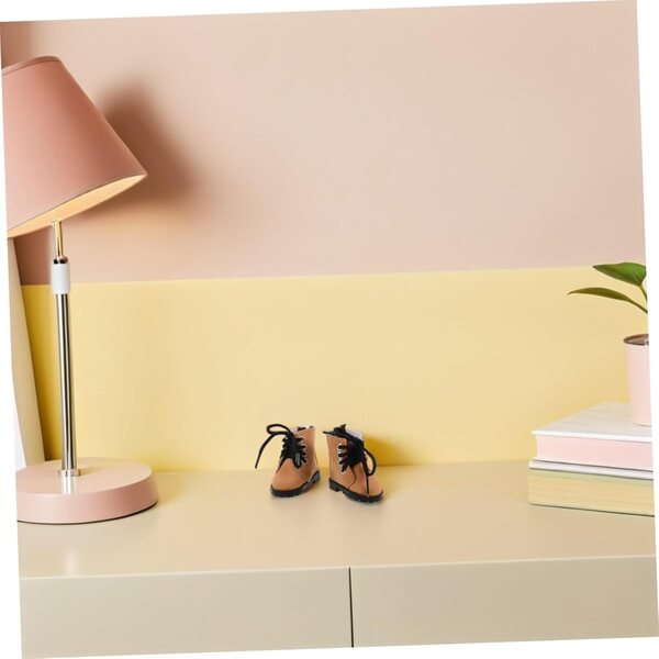 KOMBIUDA Stivali Miniatura Marrone Chiaro per Bambole BJD 20 cm, Accessori Realistici e Resistenti