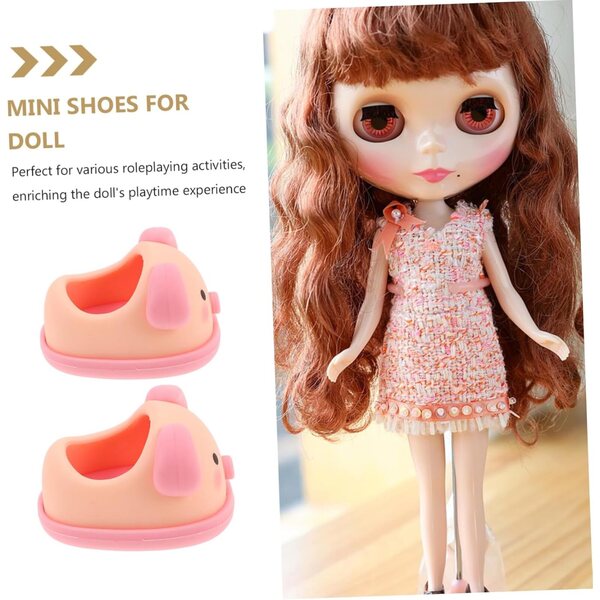 WOONEKY Miniature Scarpe Morbide in Peluche per Vestizione e Gioco di Ruolo Bambole