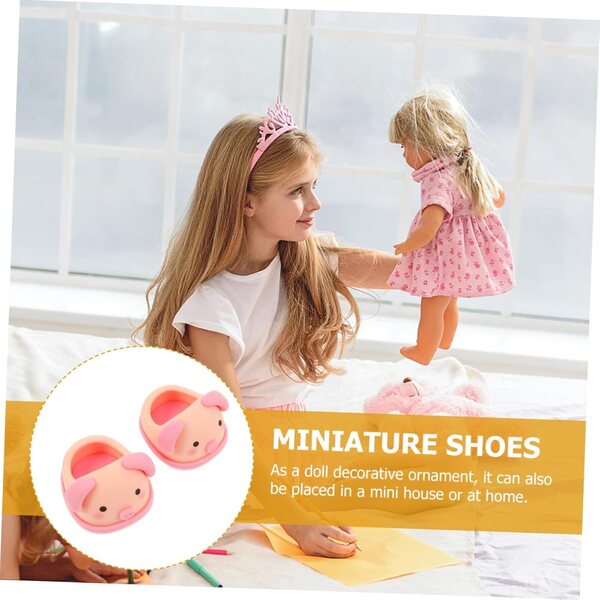 WOONEKY Miniature Scarpe Morbide in Peluche per Vestizione e Gioco di Ruolo Bambole