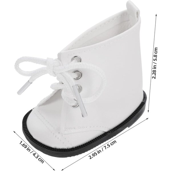 Miniaturstiefel für 18-Zoll-Puppen – stilvolle weiße PU-Schuhe
