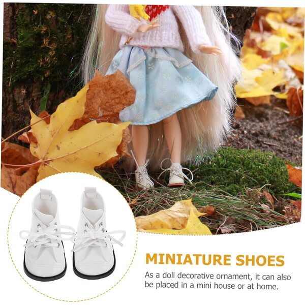 Miniaturstiefel für 18-Zoll-Puppen – stilvolle weiße PU-Schuhe