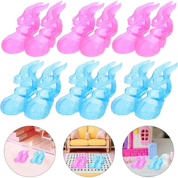 6 Paia di Scarpe Miniature per Casa delle Bambole - Accessori Decorativi Colorati WOONEKY