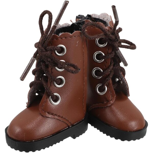 Braune hohe Stiefelschuhe für 30 cm große Puppen – realistisches und widerstandsfähiges Miniaturzubehör