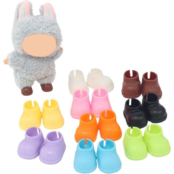 Set mit 9 Paar Kunststoffschuhen für 17-cm-Puppen – vielseitige Modeaccessoires