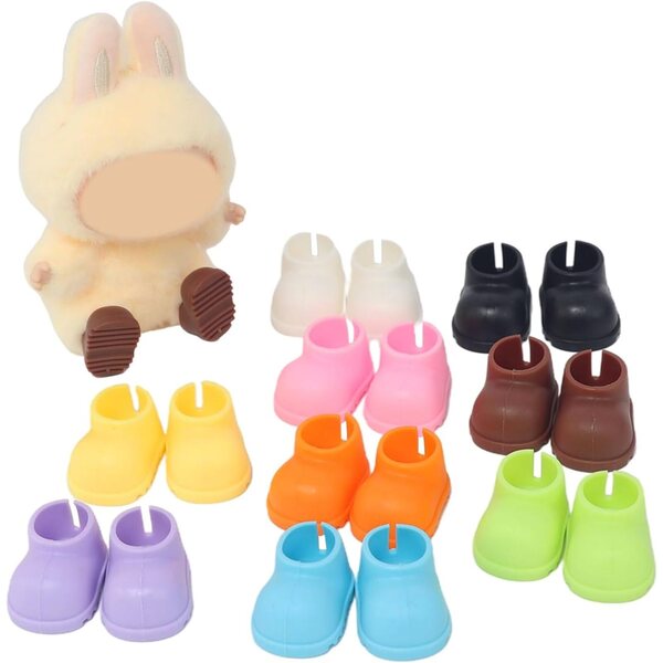 Set mit 9 Paar Kunststoffschuhen für 17-cm-Puppen – vielseitige Modeaccessoires