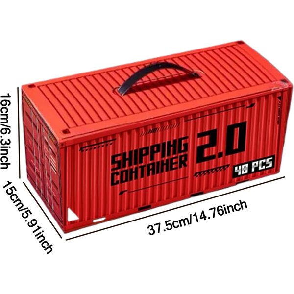 Set 48 Mini Auto Inerziali in Lega con Contenitore Portatile - Giocattoli Resistenti per Bambini