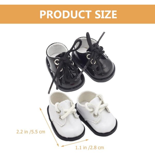 2 Paia Scarpe Bambola Pelle Sintetica Miniature Colorate per Accessori Giocattoli