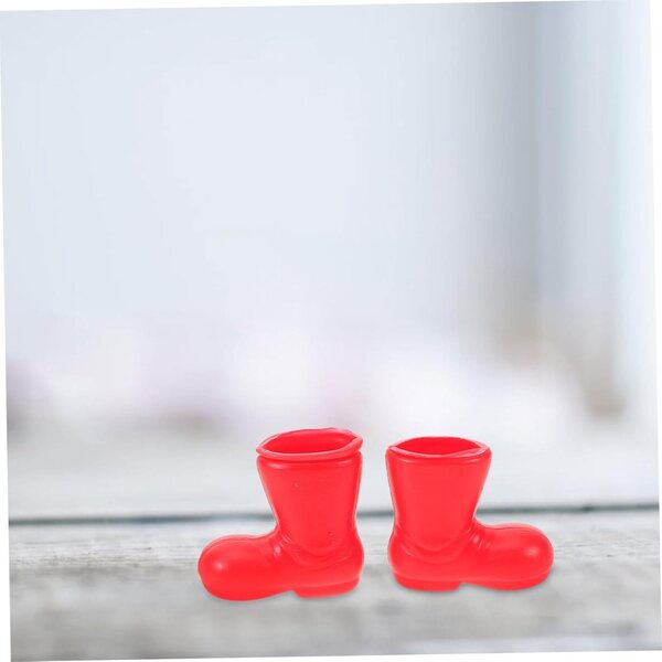 Amosfun 50 pezzi mini stivali rossi per bambole, accessori plastici sicuri e decorativi