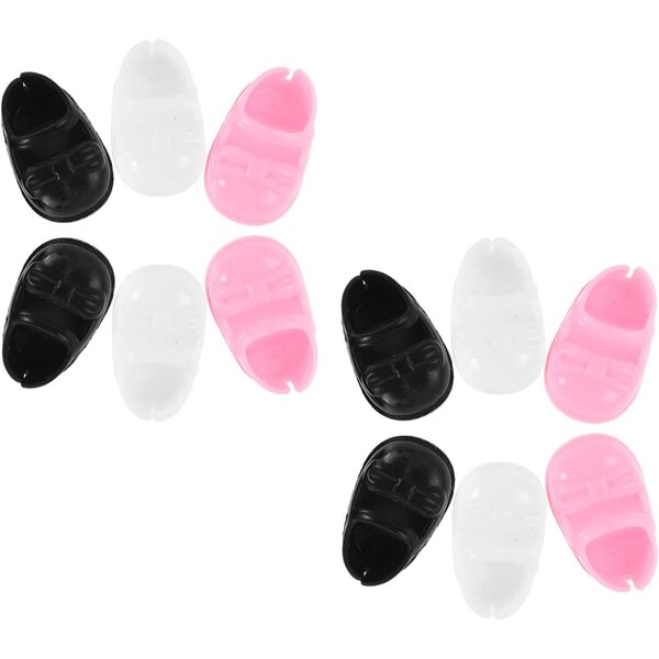 6 Paia Mini Scarpe per Bambole in Plastica Colorate, Accessori Giochi Creativi