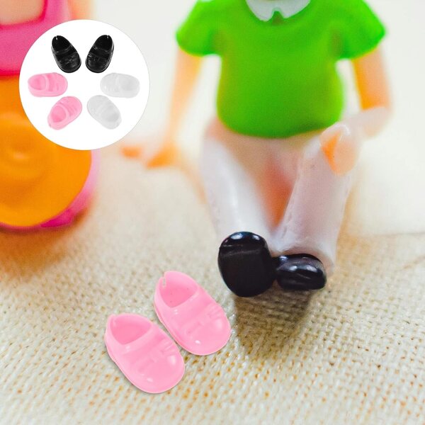 6 Paar Mini-Schuhe für bunte Plastikpuppen, kreatives Spielzubehör