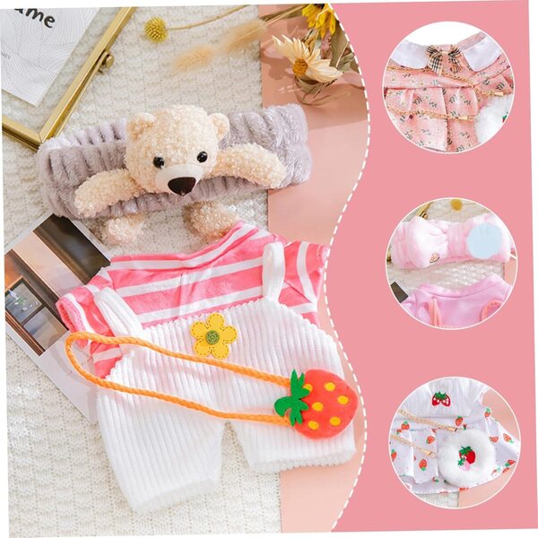 Set 4 Vestiti per Animali di Peluche 12" con temi Anguria, Coniglietto, Orsetto e Patch