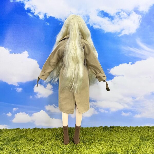 niannyyhouse 1/4 Khaki Trenchcoat für BJD Puppen, stilvolles 5-teiliges Kleidungsset