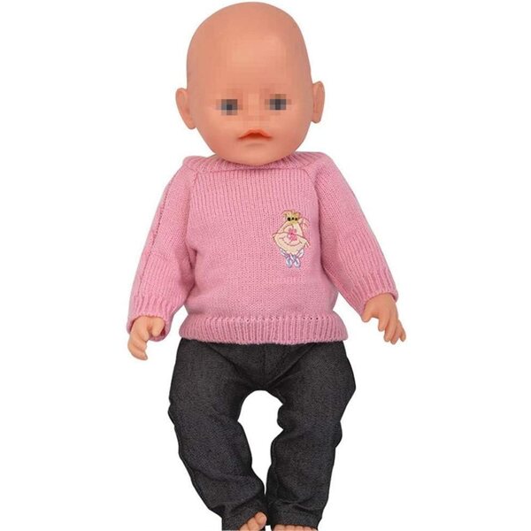 Freizeitkleidung für 46-cm-Puppen – Strickpullover und Jeans Uteruik