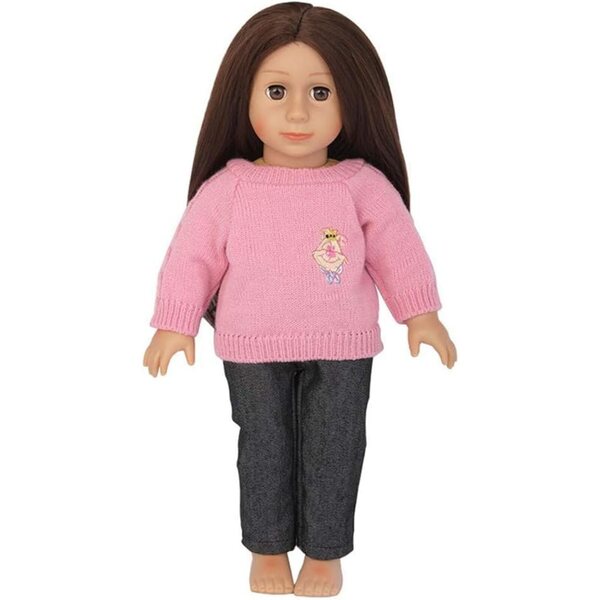 Freizeitkleidung für 46-cm-Puppen – Strickpullover und Jeans Uteruik