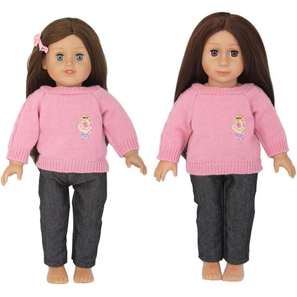 Freizeitkleidung für 46-cm-Puppen – Strickpullover und Jeans Uteruik