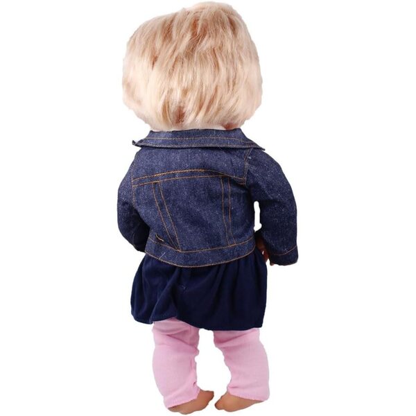 46 cm Uteruik-Puppenkleidung: Jeansjacke, T-Shirt, Rock und Leggings