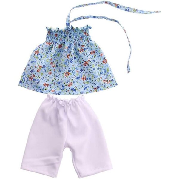 Completo moda per bambola 46 cm con top all'americana e pantaloni floreali