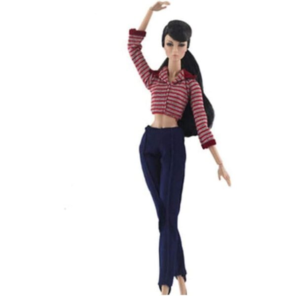 Completo Bambola 30 cm Uteruik Top a Righe e Pantaloni Eleganti per Bambine