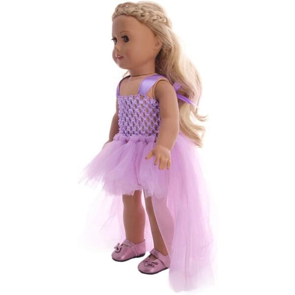 Lila Netzkleid für amerikanische Puppen 46 cm – Elegantes Uteruik-Kleid