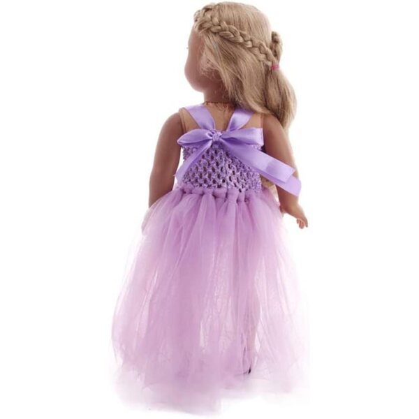 Lila Netzkleid für amerikanische Puppen 46 cm – Elegantes Uteruik-Kleid