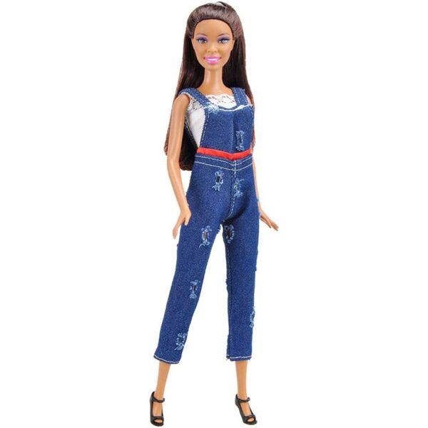 Set 4 Vestiti per Bambole 30 cm: Top Senza Maniche e Jeans in Tessuto