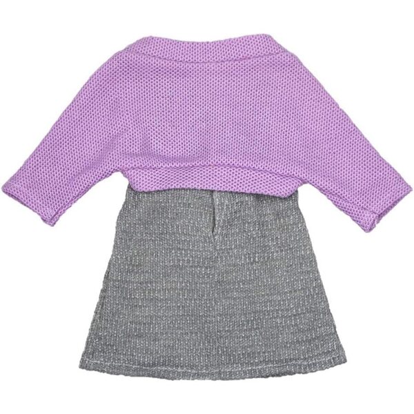 Abito Lungo Grigio e Cappotto Viola per Bambole Americane 46 cm 18 Pollici