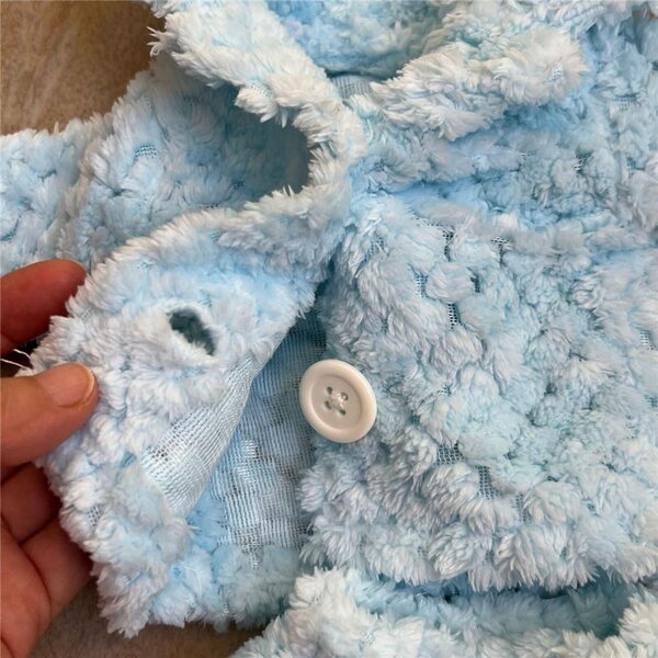 Blaues Plüsch-Pyjama-Set für American Doll 46 cm – komplettes Oberteil und Hose