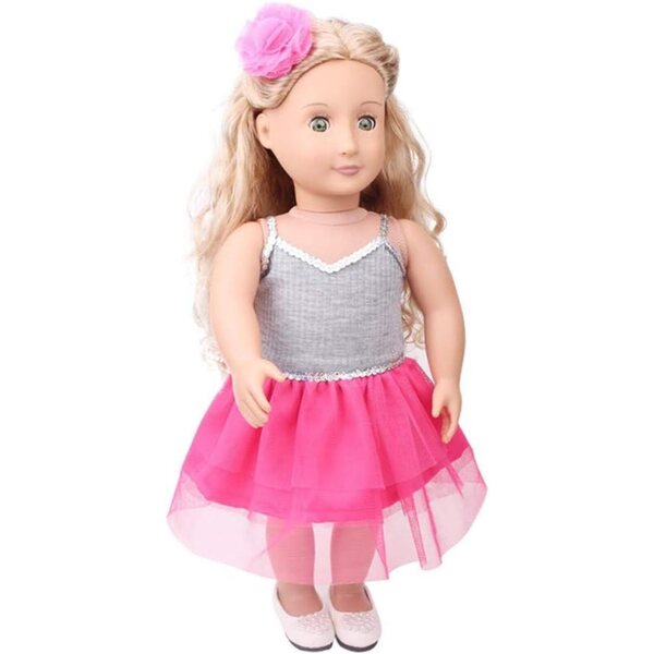 Abito in pizzo e copricapo floreale per bambola 46 cm - Uteruik elegante e delicato