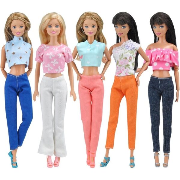 Set 5 Vestiti Moda per Bambole 30 cm - Top, Pantaloni e Completi Uteruik