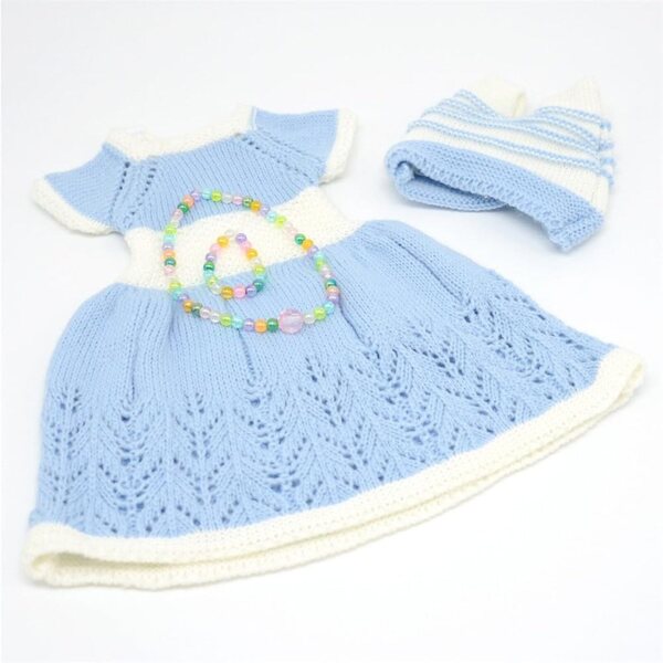Kleidung für 46-cm-Puppen – Pulloverkleid, Mütze und Schmuck für 18-Zoll-Puppen