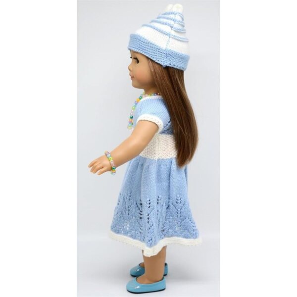 Kleidung für 46-cm-Puppen – Pulloverkleid, Mütze und Schmuck für 18-Zoll-Puppen