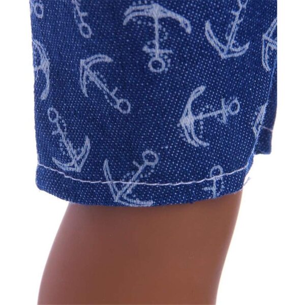 Puppenkleidung 46 cm – Gestreiftes T-Shirt und Hose mit Hosenträgern, 2 Stück Uteruik