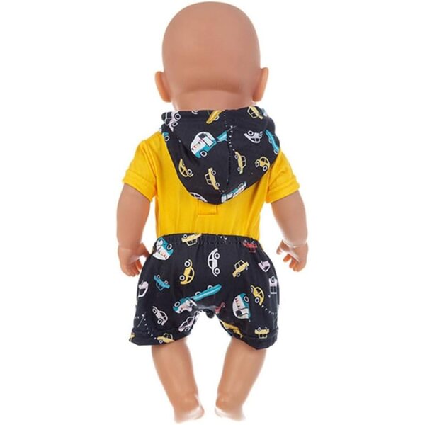 46-cm-Puppenkleidung, komplett mit Kapuzen-T-Shirt und Shorts