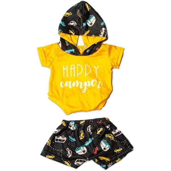 46-cm-Puppenkleidung, komplett mit Kapuzen-T-Shirt und Shorts