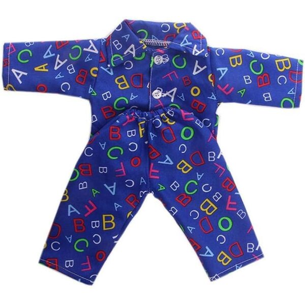 American Doll Pyjama-Set 46 cm – langärmliges Hemd und Buchstabenhose