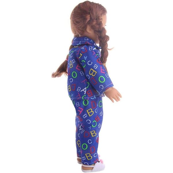 American Doll Pyjama-Set 46 cm – langärmliges Hemd und Buchstabenhose