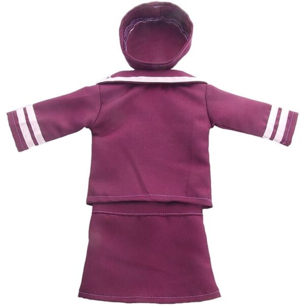 Abito Uniforme Viola per Bambola Americana 46 cm con Cappello e Gonna Elegante