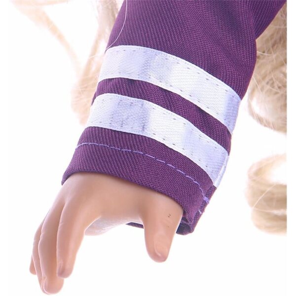 Abito Uniforme Viola per Bambola Americana 46 cm con Cappello e Gonna Elegante