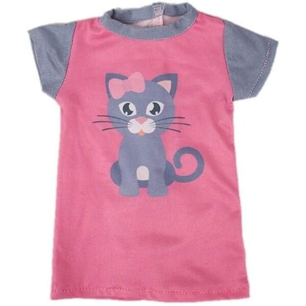 Kurzärmliges Kleid mit Katzenprint für 46-cm-Puppen - Uteruik