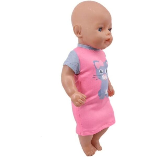 Kurzärmliges Kleid mit Katzenprint für 46-cm-Puppen - Uteruik