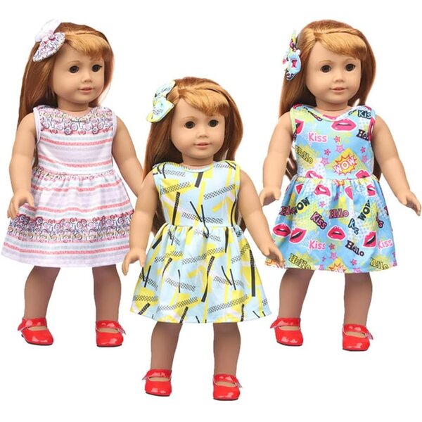 Abito Casual con Fiocco per Bambola Americana 46 cm - Uteruik