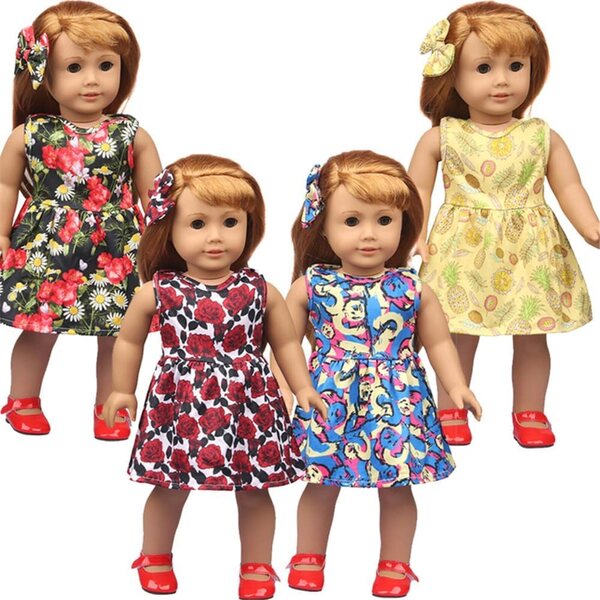 Abito Casual con Fiocco per Bambola Americana 46 cm - Uteruik