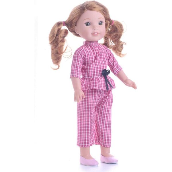 Karierte Kleidung für 37-cm-Puppen – Set aus lässigem Oberteil und Hose