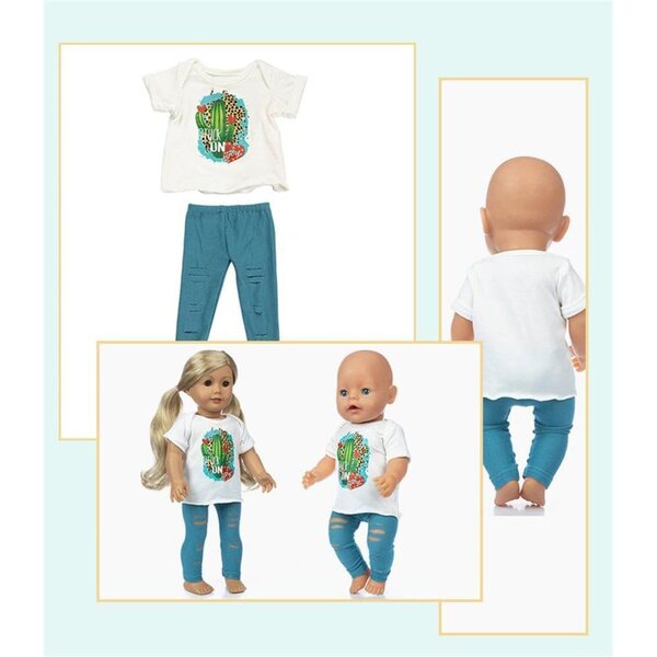 18-Zoll-Puppenkleidung – Uteruik-T-Shirt und zerrissene Hose