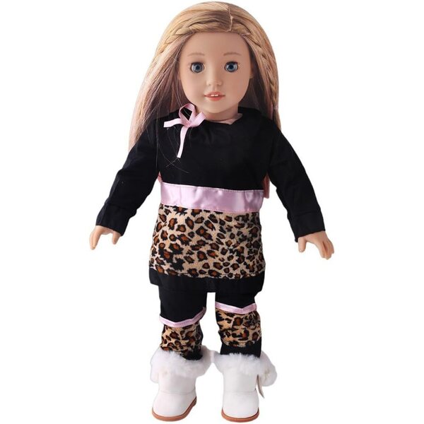 Completo Leopardato per Bambola Americana 46 cm - Top e Pantaloni Moda
