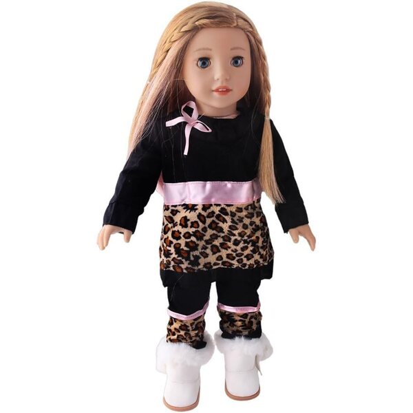 Completo Leopardato per Bambola Americana 46 cm - Top e Pantaloni Moda