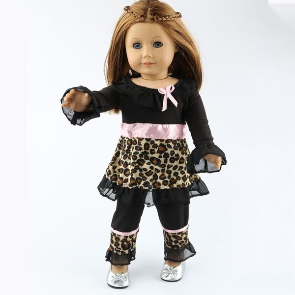 Completo Leopardato per Bambola Americana 46 cm - Top e Pantaloni Moda